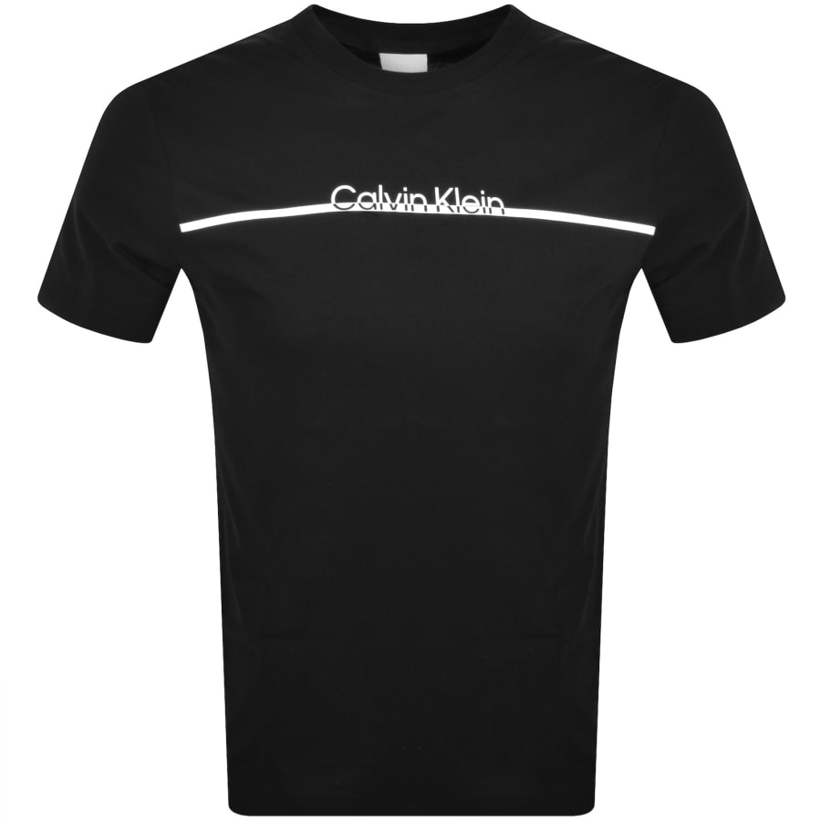 Calvin Klein Split Line Logo T Shirt Black male x Large